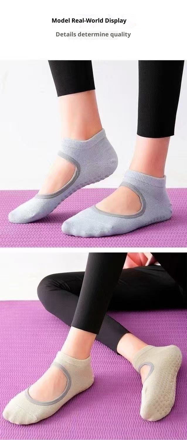 001 Professionelle Yoga-Socken für Damen, Boot, Frühling/Sommer, rutschfest, Pilates-Anfänger-Socken für den Innenbereich, Fitness- und Tanzsocken_voghion.com
