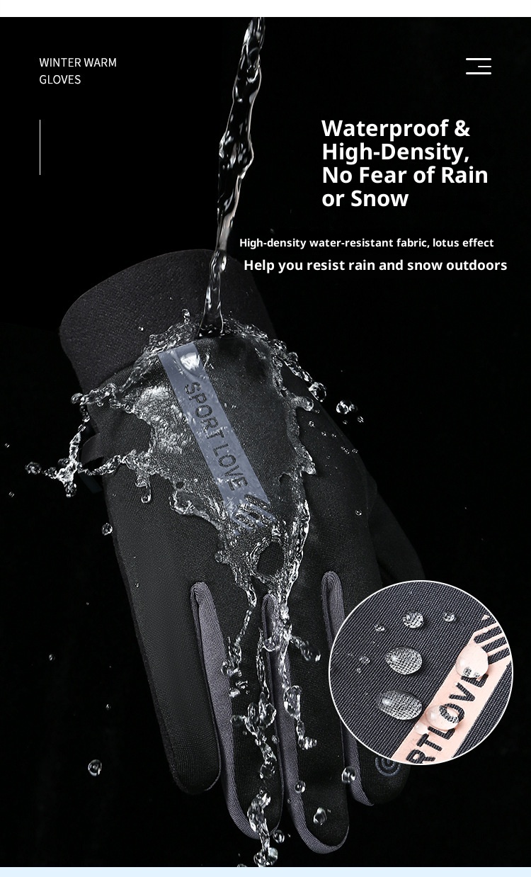 Gants chauds de sports d'hiver ActiveGo pour hommes et femmes, imperméables, doublés polaire, coupe-vent, résistants au froid, pour couples à cheval._voghion.com
