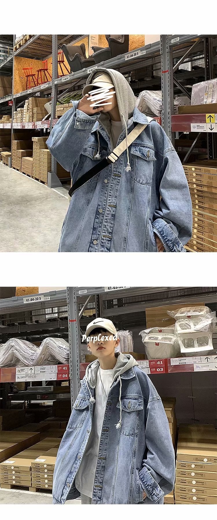 ActiveGo ActiveGo Men's Denim With Hood Korean Trendy Retro Brand European And Street American Handsome Hong Kong Style Jacket_voghion.com