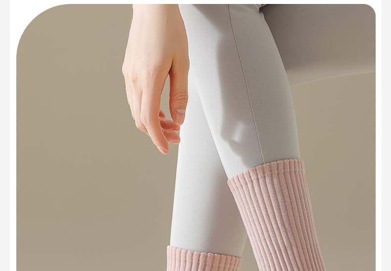 Chaussettes longues mi-mollet en coton antidérapant pour femme, idéales pour le sport, le fitness, le yoga et le pilates, automne-hiver. Pantalon requin._voghion.com