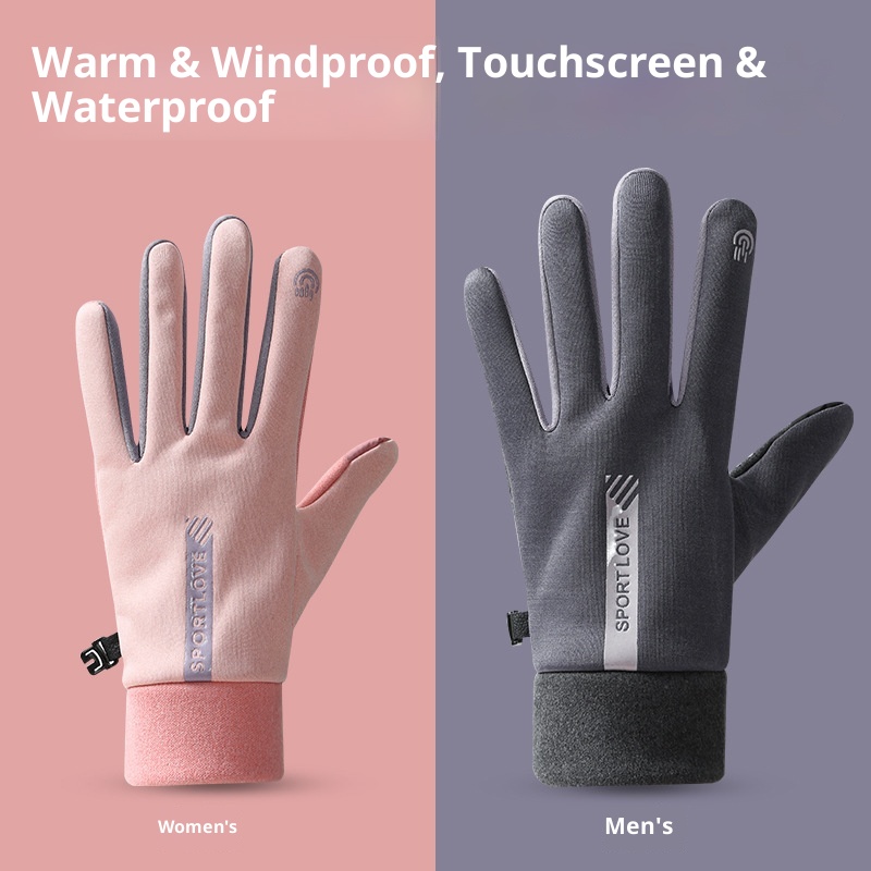 Gants chauds de sports d'hiver ActiveGo pour hommes et femmes, imperméables, doublés polaire, coupe-vent, résistants au froid, pour couples à cheval._voghion.com