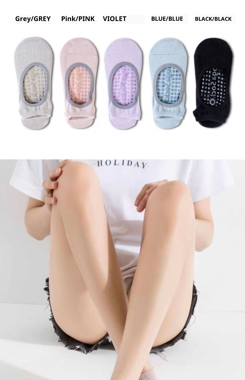 001 Professionelle Yoga-Socken für Damen, Boot, Frühling/Sommer, rutschfest, Pilates-Anfänger-Socken für den Innenbereich, Fitness- und Tanzsocken_voghion.com