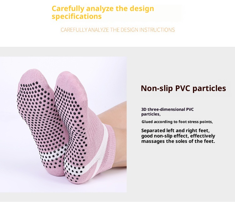 Chaussettes de yoga d'hiver 001 pour femmes, antidérapantes et respirantes, chaudes et confortables, en coton, avec picots adhésifs. Idéales pour le sport et les loisirs._voghion.com