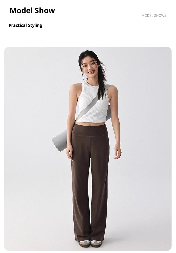 001 Loose Breathable Straight-Leg Draped Spor For Women High Waist Slimming Pilates Running Training Yoga Fitness Long_voghion.com