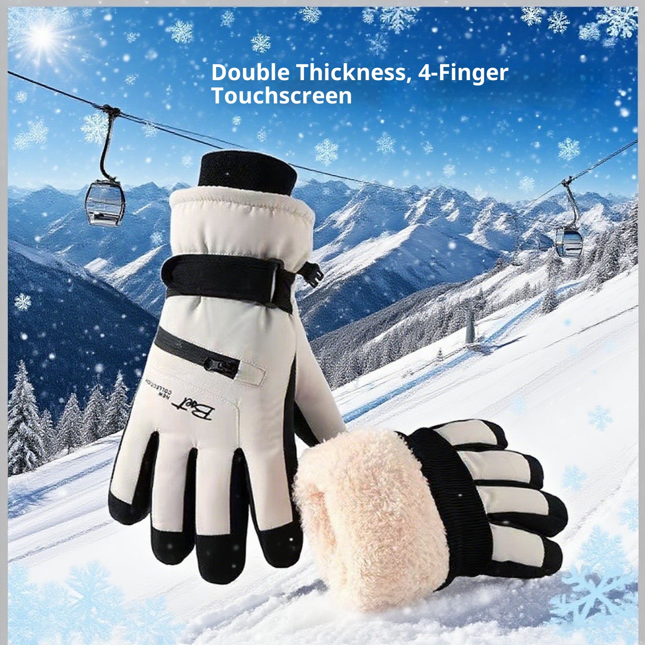 ActiveGo Premium Ski Gloves For Women, Cycling Warm And Cold-Proof Riding Cotton Gloves, Touchscreen Windproof Outdoor Thickened_voghion.com