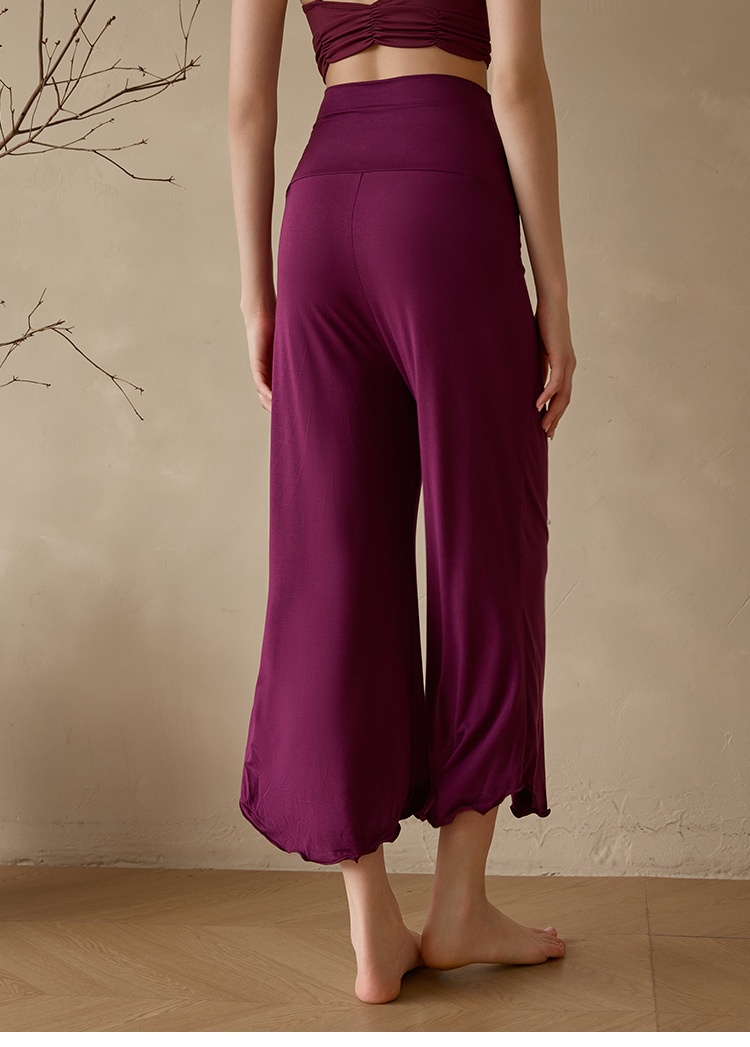 001 New Air Loose Yoga Inner View Flow Spring Summer Meditation Wide Leg Pilates Nine-point Solid Color Sports Pants_voghion.com