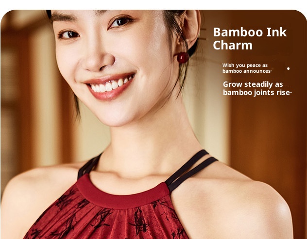 001 2025 New Year Festive Red Yoga Outfit Chinese Style Design Fashion Color-Block Halter Neck Beautiful Back Wide-Leg_voghion.com