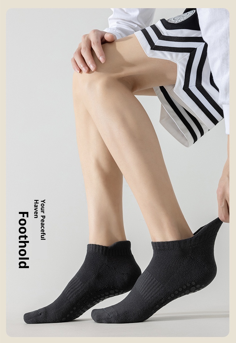 001 90% Yoga Herren Professionelle Anti-Rutsch Pilates Nahtlose Fitness Laufsocken aus reiner Baumwolle_voghion.com
