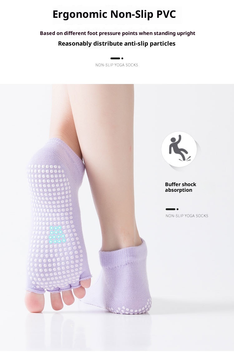 001 In Stock Direct Shipping Korean Hot Sale Open Back Yoga Five Toe Pointed Yogo Fitness Non-Slip Floor Socks_voghion.com