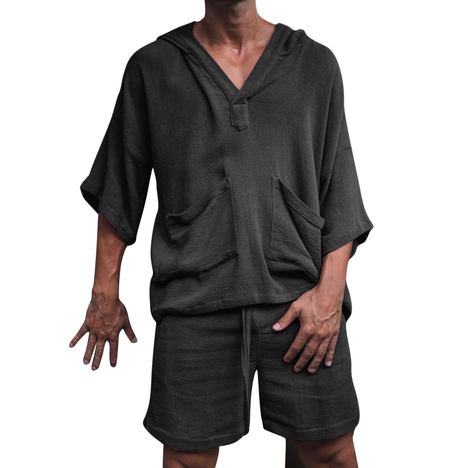 ActiveGo ActiveGo 2022 European And American Style New Cotton Linen Loose Casual Suit Vacation Men's Hot-Selling Sportswear_voghion.com