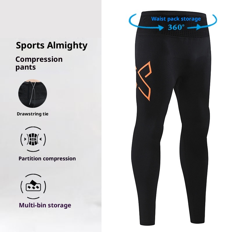 001 Compression Unisex Sports Quick-Dry Breathable Marathon Training Yoga Fitness Elastic Running Tight Long Pants_voghion.com