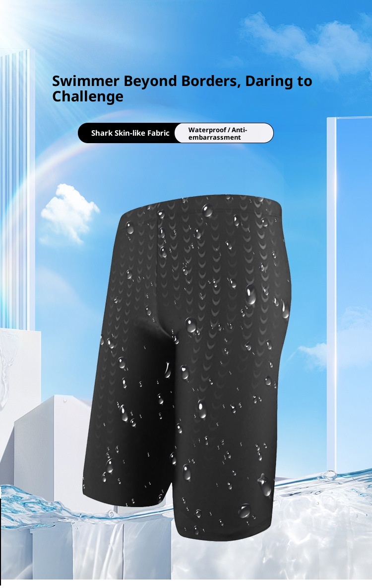 Short de natation professionnel mi-long pour homme, taille L, 5 points, modèle Shark Racing, vente directe d'usine._voghion.com