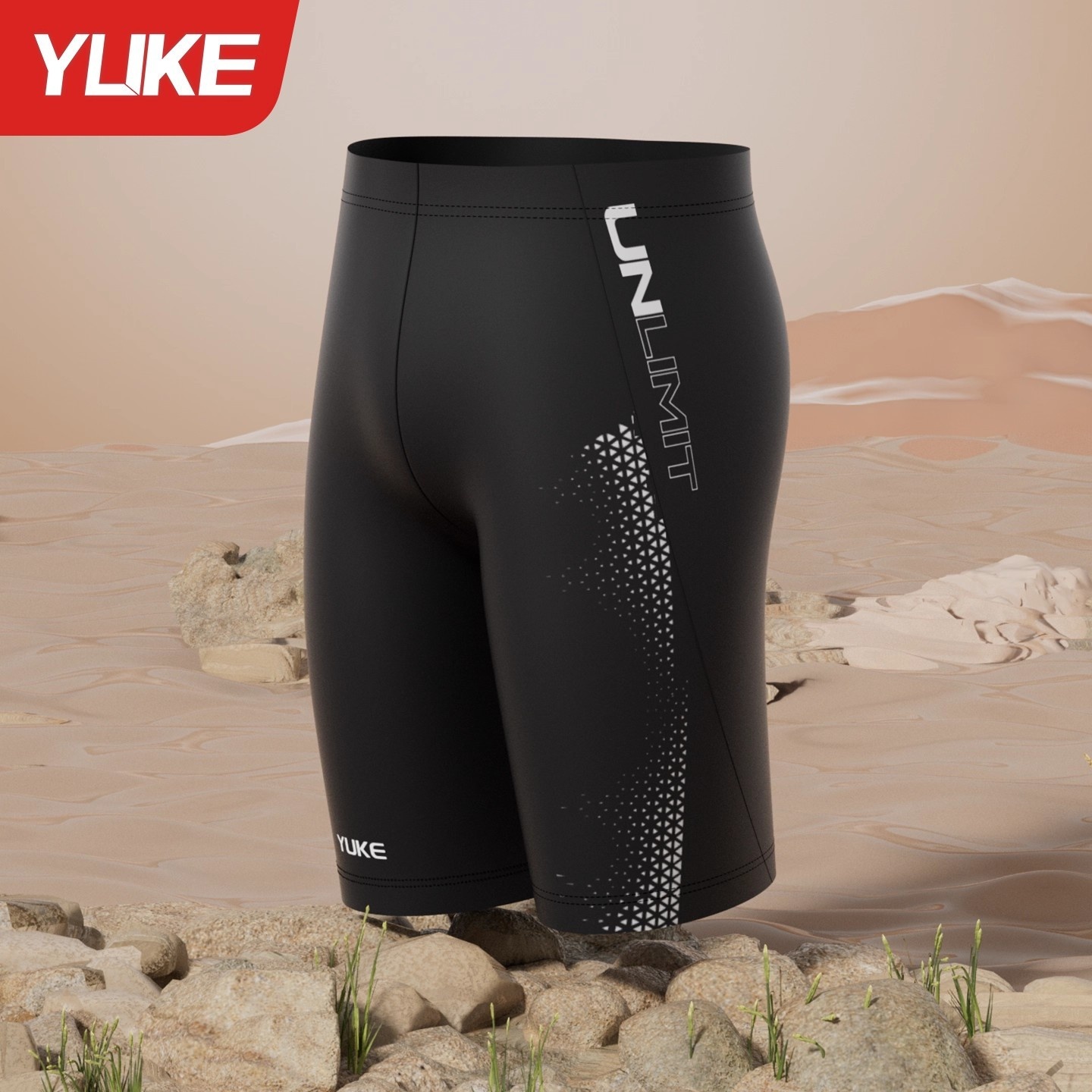 001 Men's 2025 New Professional Racing Five-Point Large Size Trunks Adult Anti-Embarrassment Swimming Training Gear_voghion.com