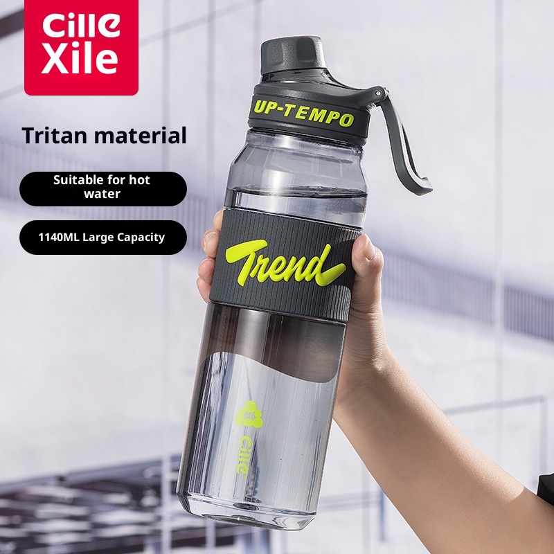 001 Xile Borraccia sportiva portatile per studenti, in plastica, da uomo, con capacità extra large_voghion.com