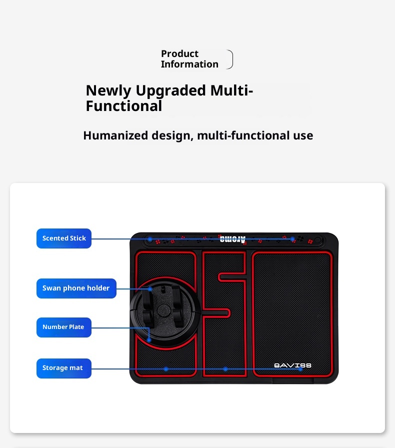 Phone Anti-Slip Mount Organizer 360 Rotating Navigation Holder Dashboard Mat Car Accessories_voghion.com