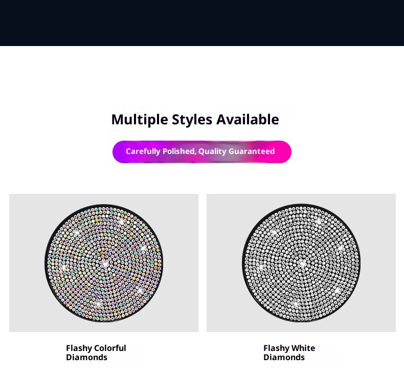 Small Deng Small Deng Cross-Border Exclusive With Rhinestones, Mat, Creative Car Anti-Slip Silicone Rhinestone Cup Mat_voghion.com