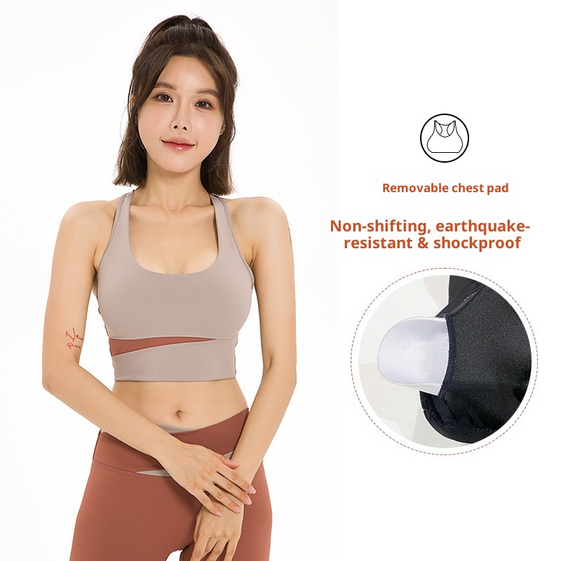 ActiveGo ActiveGo Summer Color Block Quick-Dry Set Outdoor Fitness Barely-There Seamless Breathable Slim Fit Yoga Tight_voghion.com