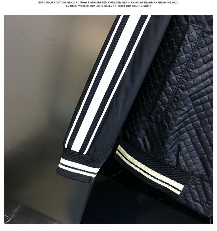 ActiveGo ActiveGo Giacca da baseball da uomo europea di alta qualità con patchwork ricamato, imbottita e calda, autunno 2023_voghion.com