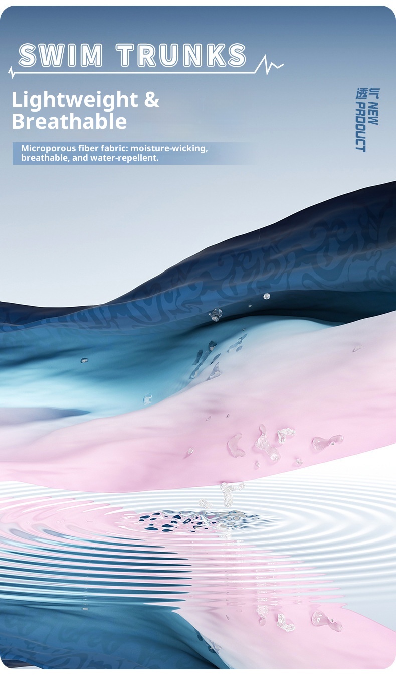 001 Men's Swimming Trunks Adult Five-Point Double-Layer Anti-Embarrassment Professional Training Quick-Dry Plus Size Beach_voghion.com