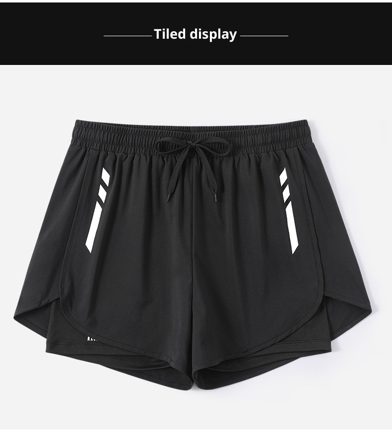 001 Men's Trunks Double Layer Anti-Embarrassment Plus Size Quick-Dry Professional Swimwear Hot Spring Adult Swimming Pants_voghion.com