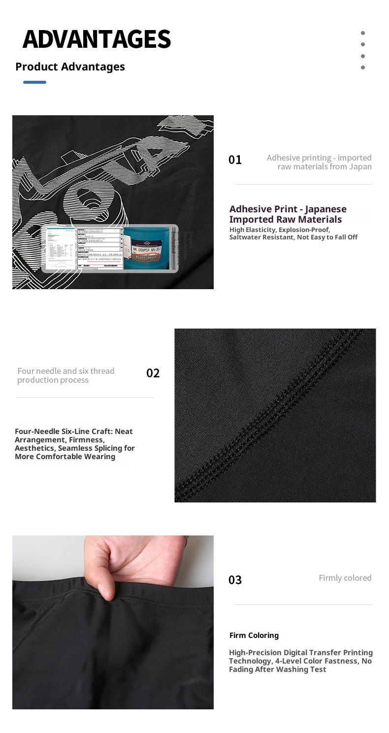 001 New Cross-Border Adult Men's Tight Breathable Nylon Boxer Shorts Extended Chlorine-Resistant Five-Point Swimming Trunks_voghion.com