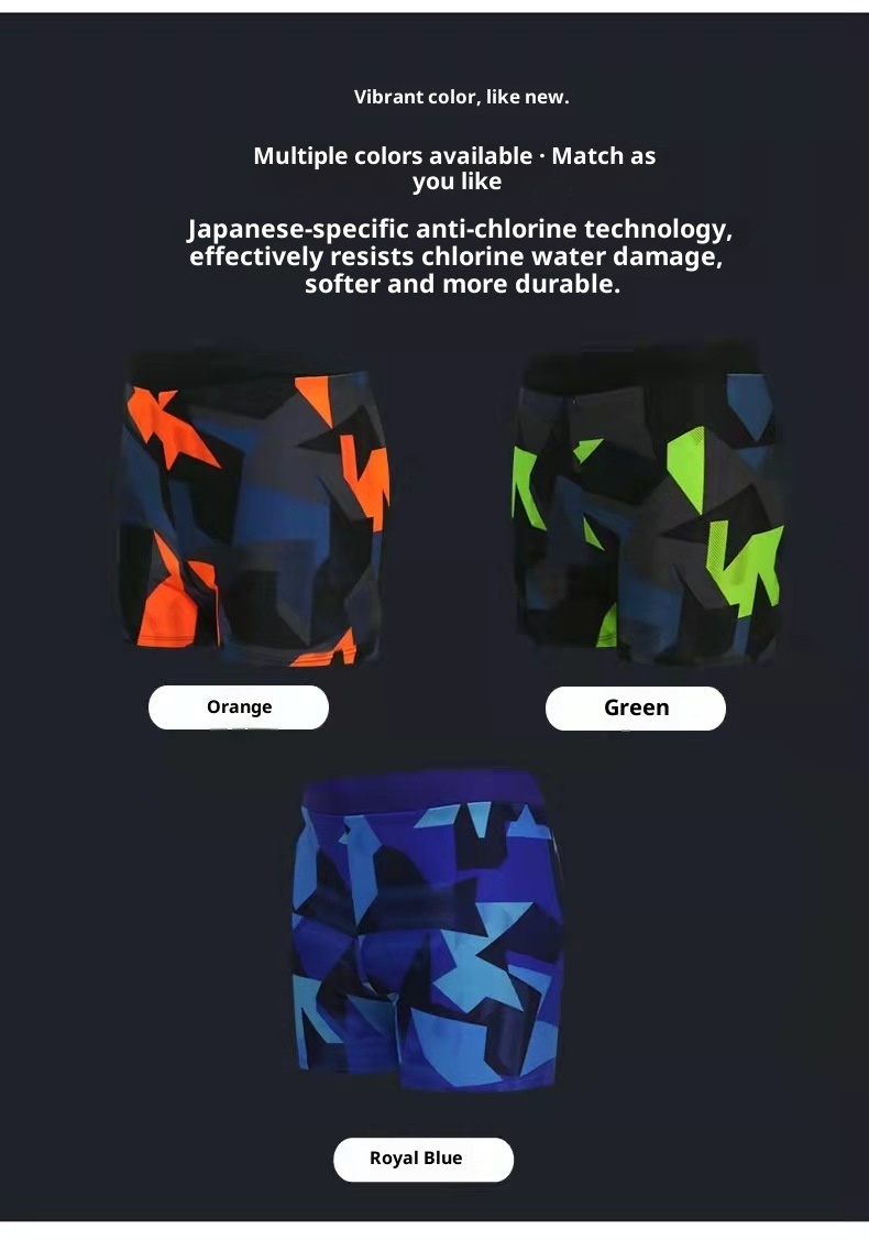 001 Badehose in Übergröße für Herren, schnelltrocknende, lockere Boxershorts, große Größe, geeignet für heiße Quellen und zum Schwimmen_voghion.com