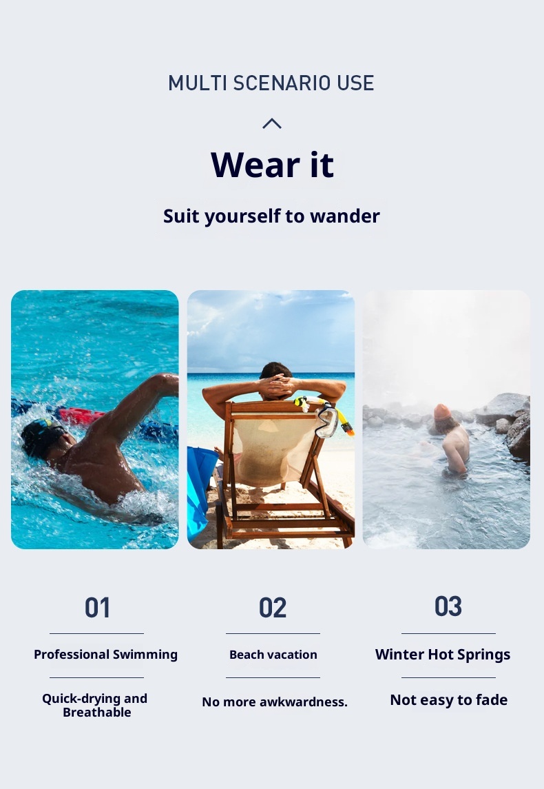 001 Yuke Herren Badehose, doppellagig, schnelltrocknend, professionell, Anti-Peinlichkeits-Badehose, neue große Größe, lockerer Schnitt, Sonnenschutz_voghion.com