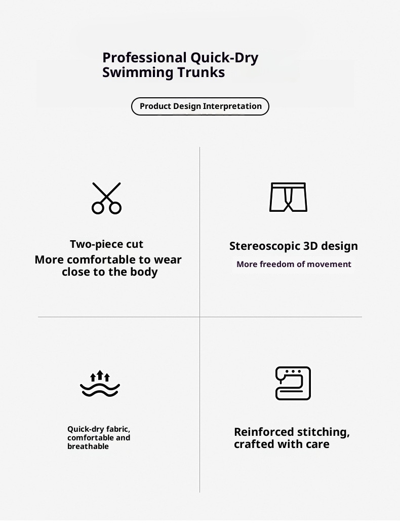 001 Badehose Herren Boxer Fünf-Punkt-Badeanzug-Set Anti-Peinlichkeiten Neue professionelle Strand-Schwimmbekleidung für Erwachsene_voghion.com