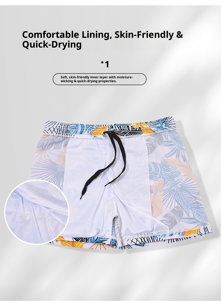 001 2025 Neue Badehose, Anti-Peinlichkeits-Strand-Badeshorts für Erwachsene, Herren, bedruckt, modisch, locker, aus Polyester, mit Kordelzug_voghion.com