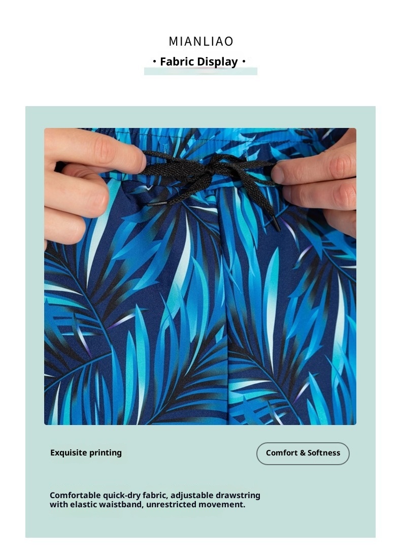 001 Summer New Men's Swim Trunks Anti-Embarrassment Double Layer Quick-Dry Boxer Adult Three-Quarter Swimming Running Hot_voghion.com