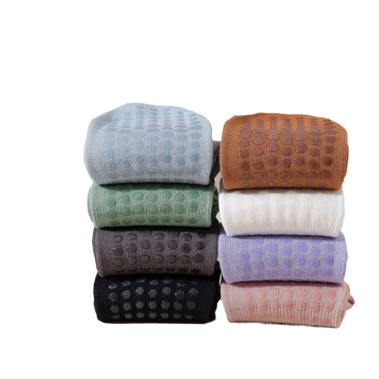 001 Yoga Mid-Calf Cotton Non-Slip Silicone Indoor Fitness Anti-Pilling Pilates Women Sports Socks_voghion.com