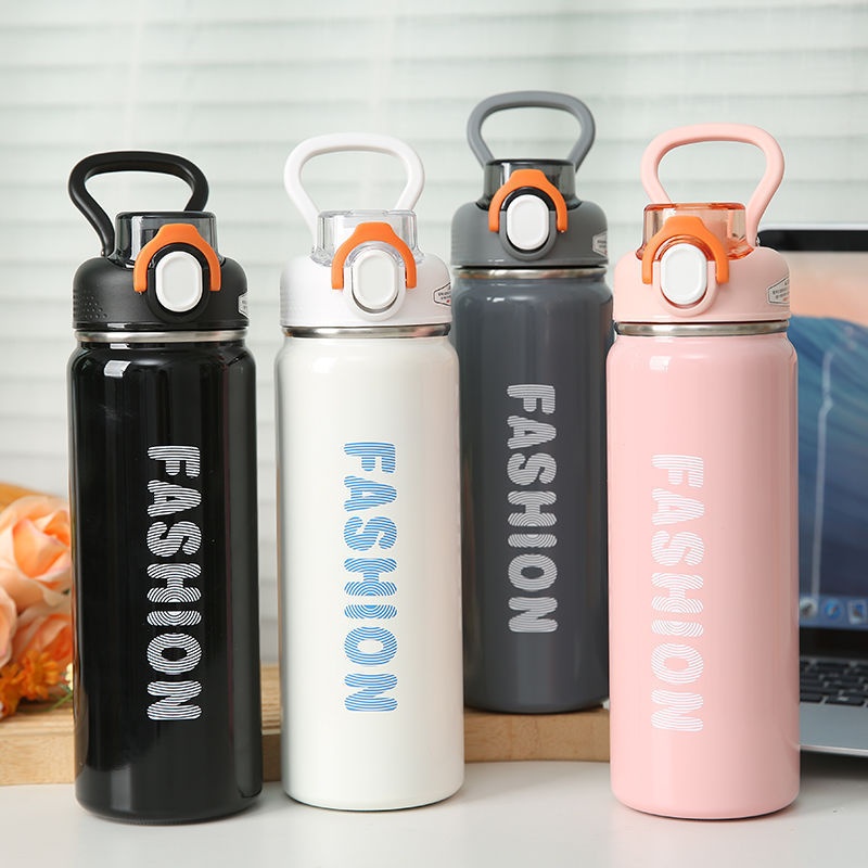 001 New Student 316 Stainless Steel Straw Insulated Bottle Portable Backpack Cup For Women Outdoor Sports_voghion.com