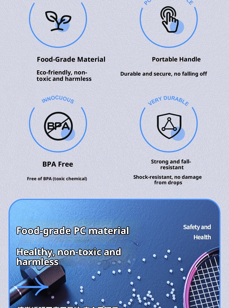 001 Borraccia in plastica di grandi dimensioni, resistente alle alte temperature, con cannuccia, per sport all'aria aperta e fitness, tazza spaziale Ton_voghion.com