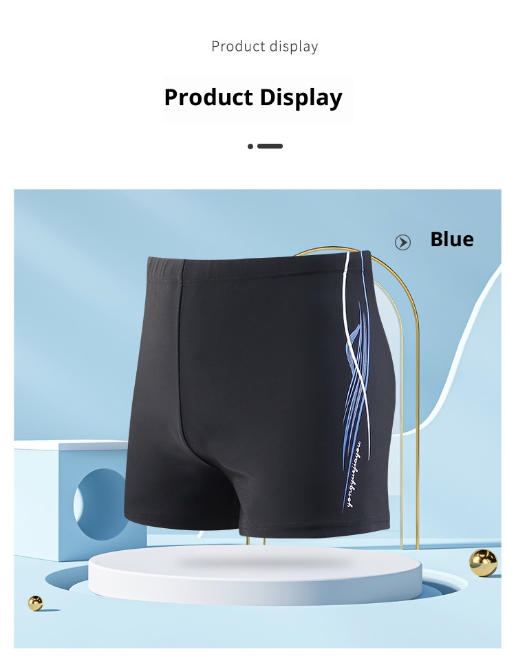 001 Swimming Boxer Factory Direct New Men's Adult Swim Trunks Plus Size Anti-Embarrassment Quick-Dry High-Waist Swimwear_voghion.com