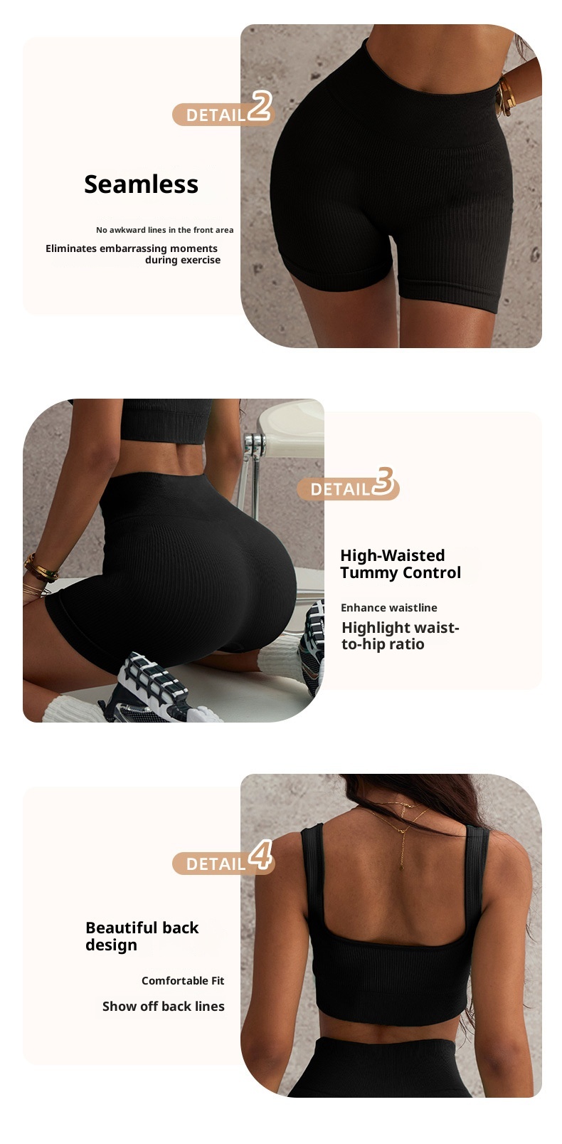 ActiveGo ActiveGo Sports Outdoor Quick-Dry Outfit per donna, pantaloncini da yoga, canotta da ciclismo, abbigliamento fitness estivo_voghion.com