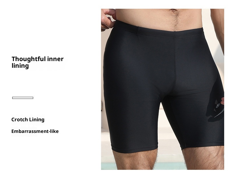 001 2023 New Adult Men's Racing Five-Point Anti-Embarrassment Quick-Dry High Elastic Boxer Swim Trunks_voghion.com