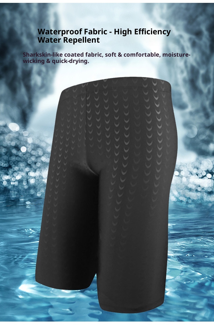 Short de natation professionnel mi-long pour homme, taille L, 5 points, modèle Shark Racing, vente directe d'usine._voghion.com