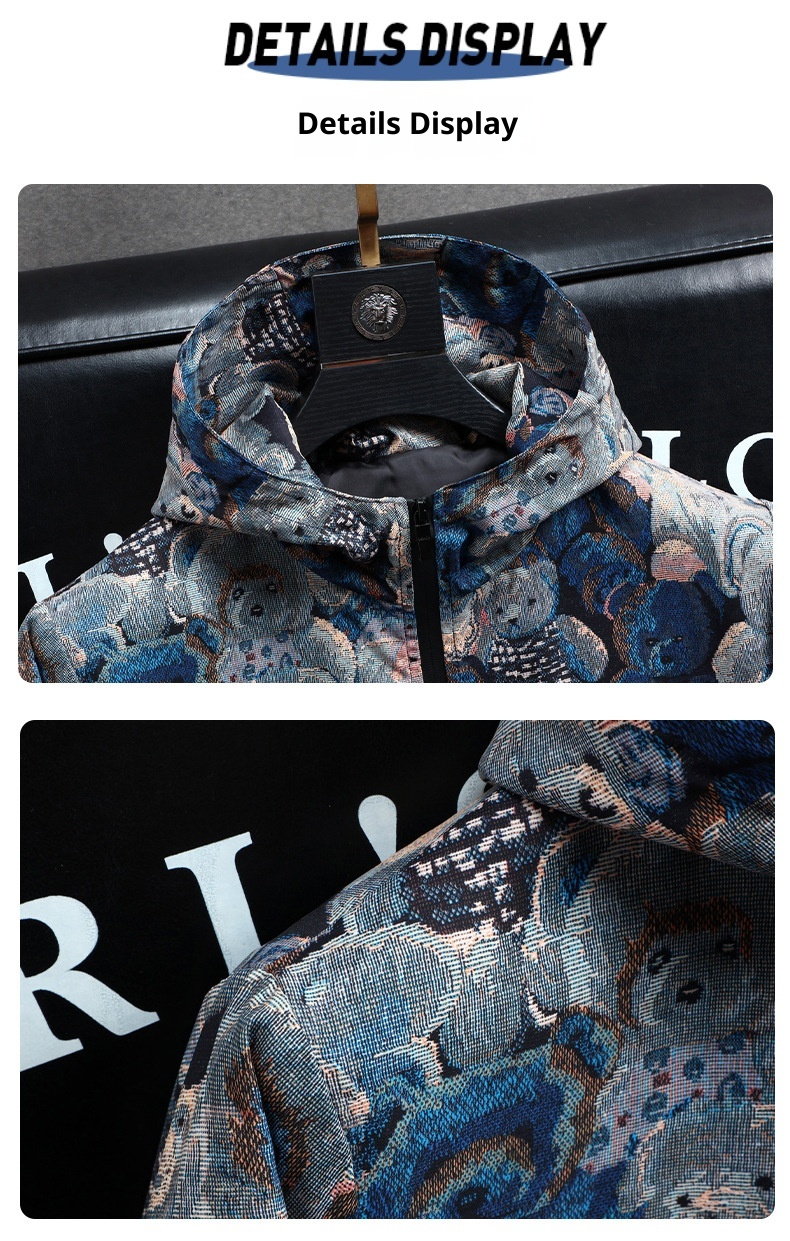 ActiveGo ActiveGo, marchio europeo alla moda, giacca con cappuccio di alta qualità da uomo, autunno, nuovo, cappotto stampato alla moda_voghion.com