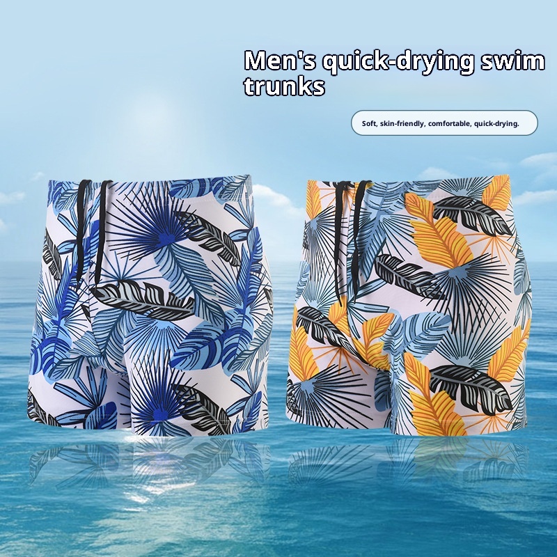 001 2025 Neue Badehose, Anti-Peinlichkeits-Strand-Badeshorts für Erwachsene, Herren, bedruckt, modisch, locker, aus Polyester, mit Kordelzug_voghion.com