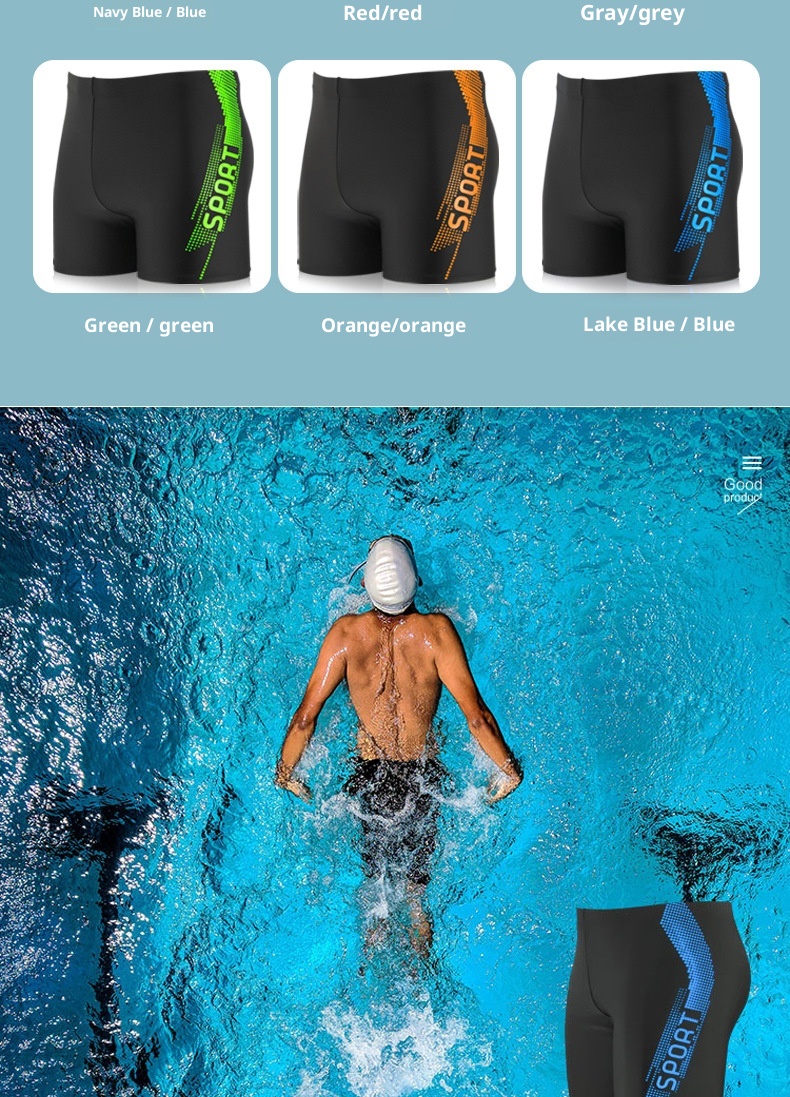 001 Adult Swimwear Set Manufacturer Wholesale Plus Size Quick-Dry Five-Point Trunks Cap Swim Goggles Men's Swimming Gear_voghion.com