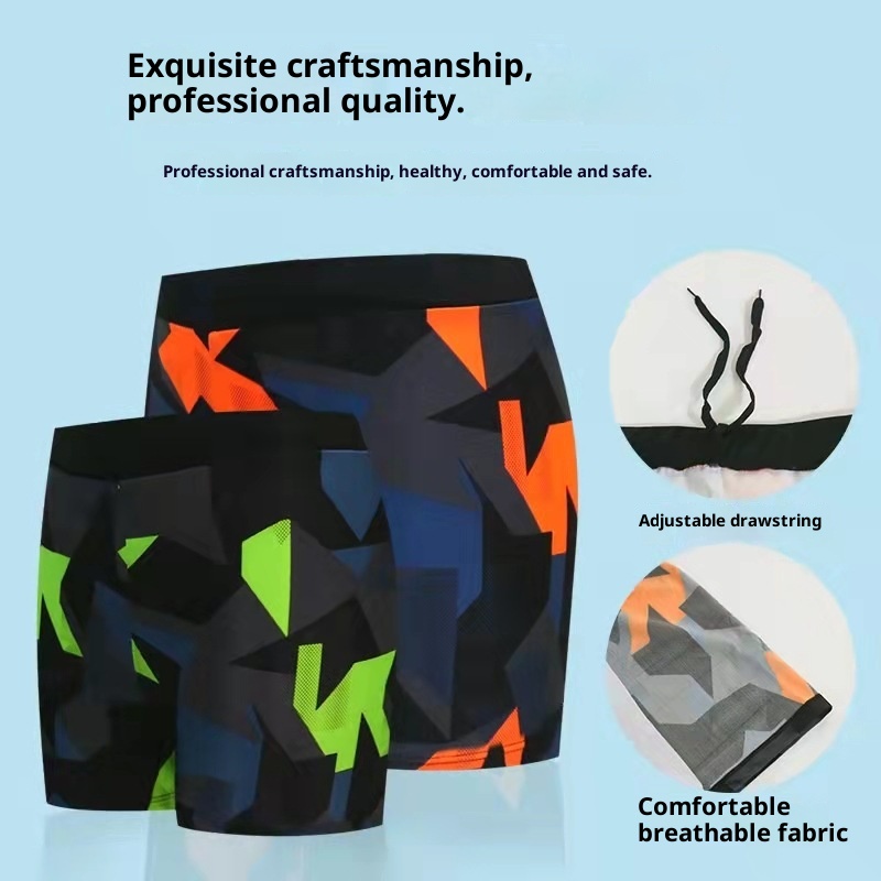 001 Badehose in Übergröße für Herren, schnelltrocknende, lockere Boxershorts, große Größe, geeignet für heiße Quellen und zum Schwimmen_voghion.com