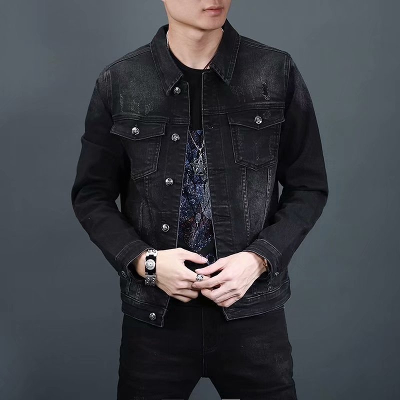 ActiveGo ActiveGo Men's Denim 2023 Spring And Autumn American Style Trendy Retro Coat Embroidered Jacket Versatile Top_voghion.com