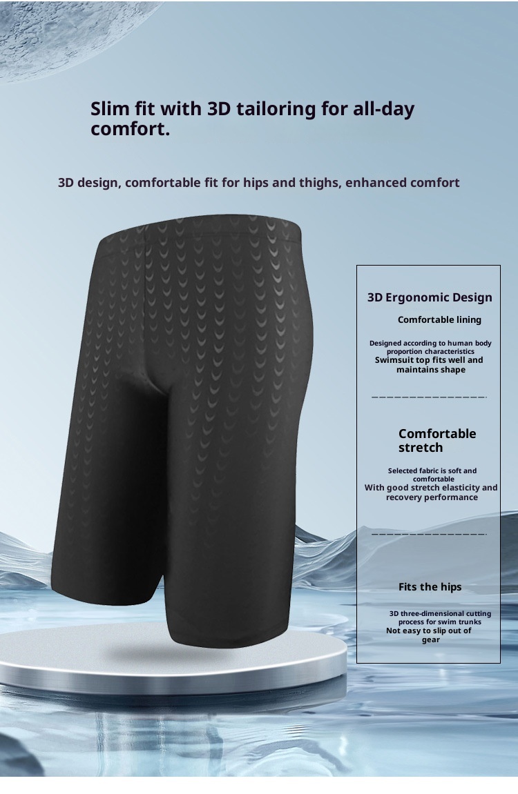 Short de natation professionnel mi-long pour homme, taille L, 5 points, modèle Shark Racing, vente directe d'usine._voghion.com