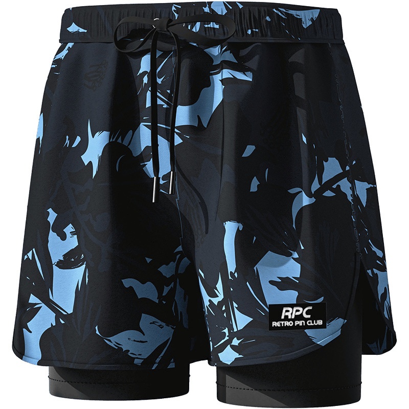 001 Dwuwarstwowe kąpielówki męskie, bokserki, pięciopunktowy strój kąpielowy, antyskrępowanie, nowy profesjonalny strój kąpielowy dla dorosłych na plażę_voghion.com