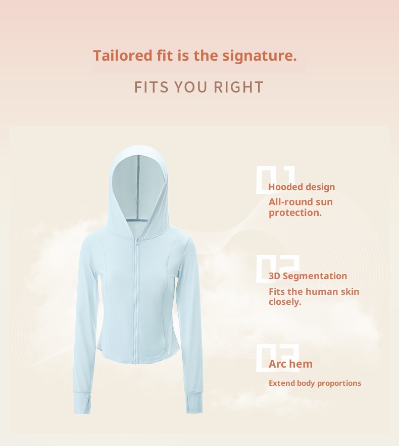 ActiveGo ActiveGo Estate Nuovo UPF50+ Leggero Traspirante Abbigliamento da Sole per Donna Protezione UV Giacca in Pelle Cappotto da Donna DSS095_voghion.com