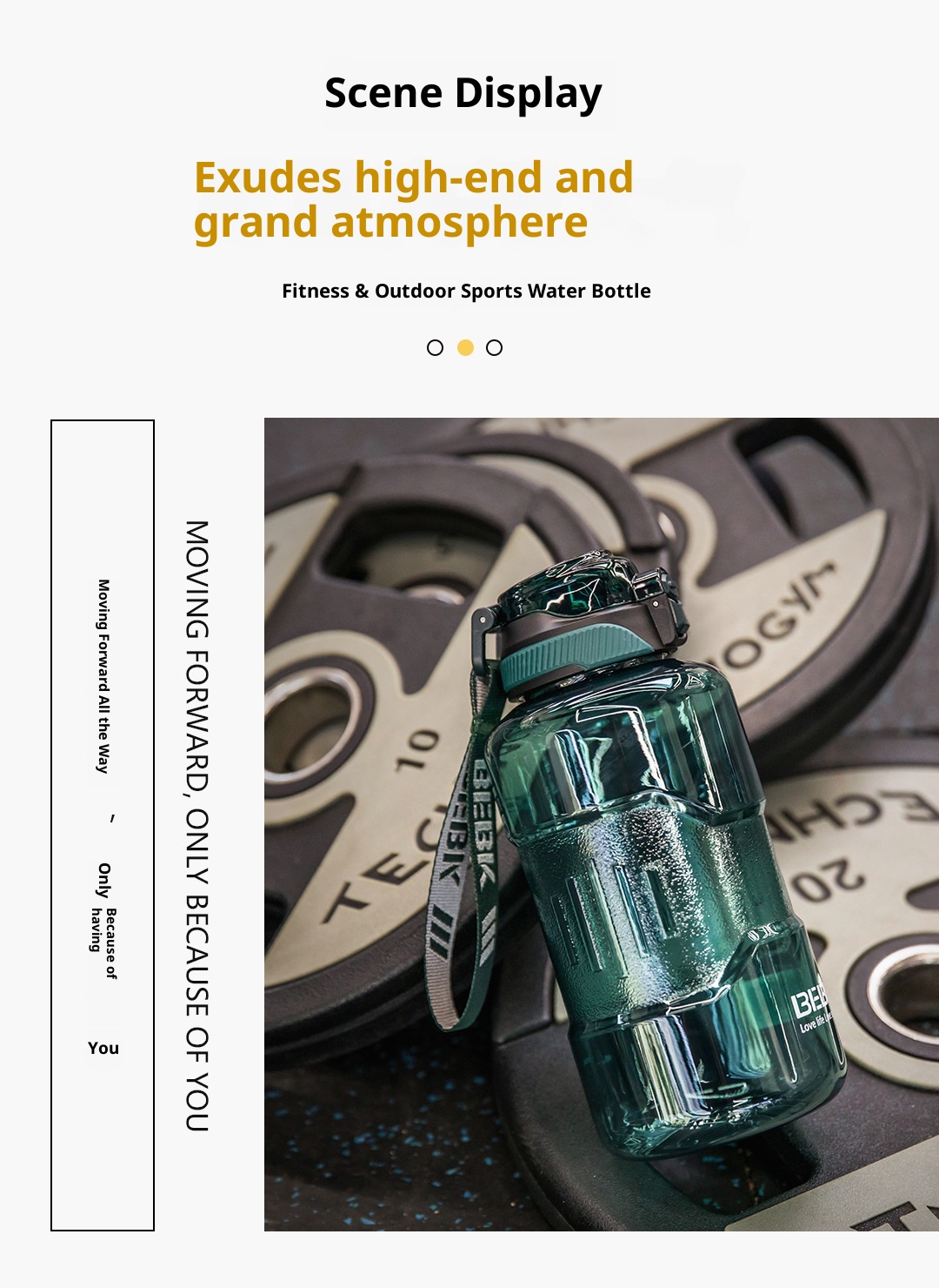 001 Tritan Verdickte Fitness-Trinkflasche mit großem Fassungsvermögen für Herren, tragbar, hitzebeständig, für Outdoor-Sportarten, Tonne, Fassform_voghion.com