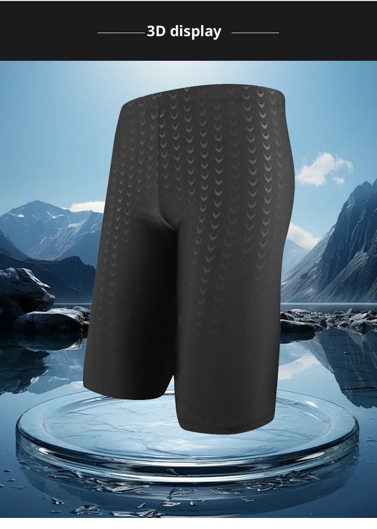 Short de natation professionnel mi-long pour homme, taille L, 5 points, modèle Shark Racing, vente directe d'usine._voghion.com