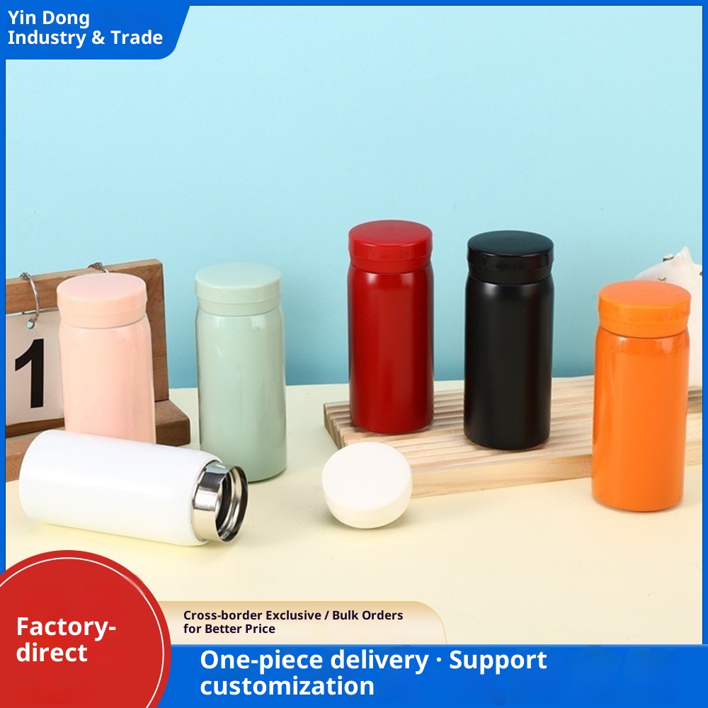 001 Mini tazza d'acqua portatile di piccola capacità, compatta e isolata in acciaio inossidabile, semplice e carina, all'ingrosso_voghion.com