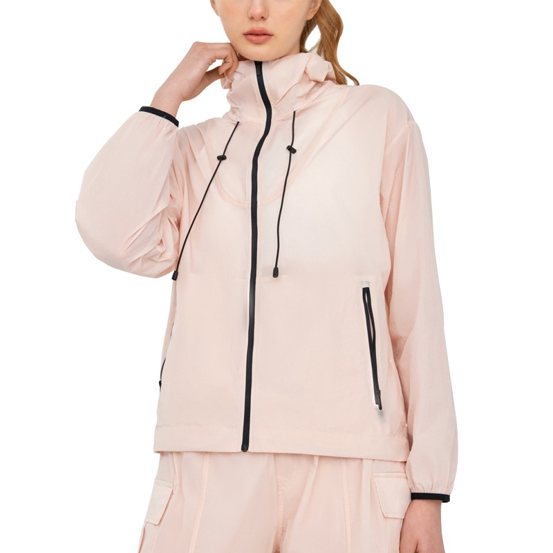 ActiveGo ActiveGo Giacca sportiva leggera da esterno, casual, con cappuccio, per yoga, da indossare in palestra e all'aperto_voghion.com