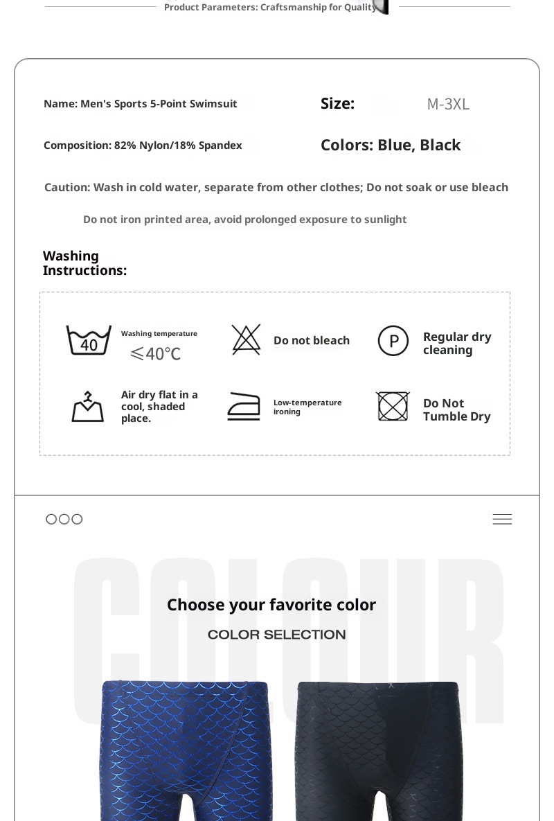 001 Aokailai Sports Five-Point Swim Shorts Men's Adult Water Fitness Student Training Competition Quick-Dry Breathable_voghion.com